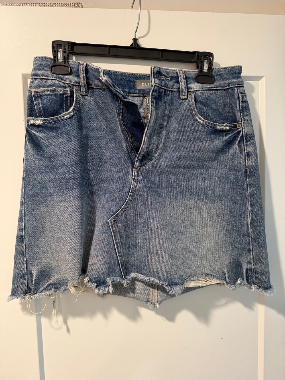 DL1961 Distressed Light Blue Denim Cutoff Shorts